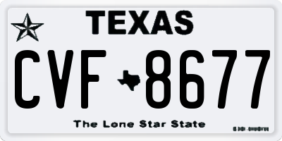 TX license plate CVF8677
