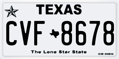 TX license plate CVF8678