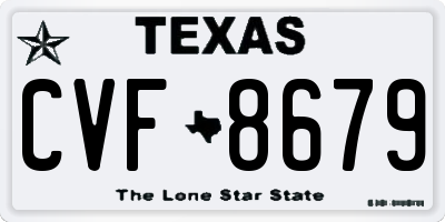 TX license plate CVF8679