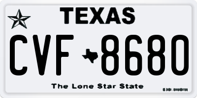 TX license plate CVF8680