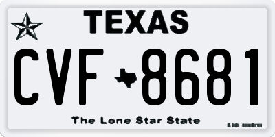 TX license plate CVF8681