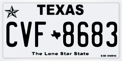 TX license plate CVF8683