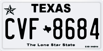 TX license plate CVF8684
