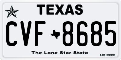 TX license plate CVF8685