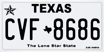 TX license plate CVF8686