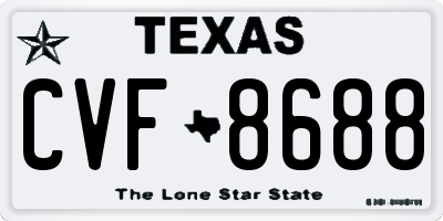 TX license plate CVF8688