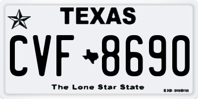 TX license plate CVF8690