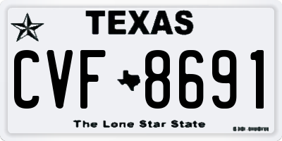 TX license plate CVF8691