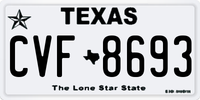 TX license plate CVF8693