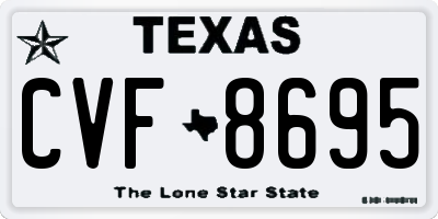 TX license plate CVF8695