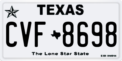 TX license plate CVF8698
