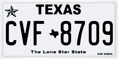 TX license plate CVF8709