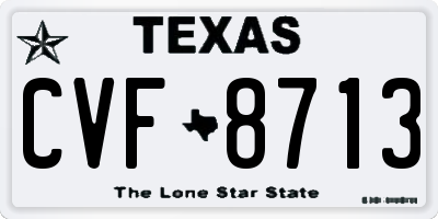 TX license plate CVF8713