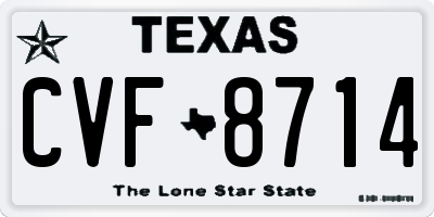 TX license plate CVF8714