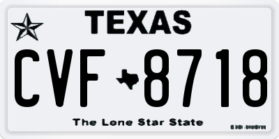 TX license plate CVF8718