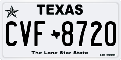 TX license plate CVF8720
