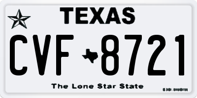 TX license plate CVF8721