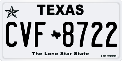 TX license plate CVF8722