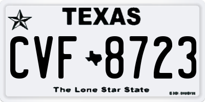 TX license plate CVF8723