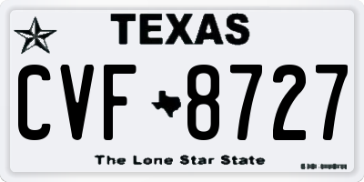 TX license plate CVF8727