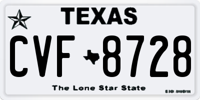TX license plate CVF8728