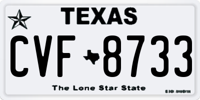 TX license plate CVF8733