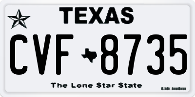 TX license plate CVF8735