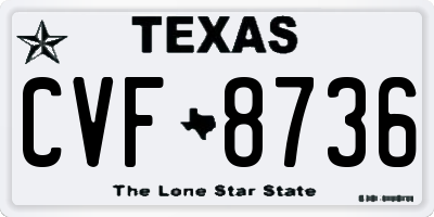 TX license plate CVF8736