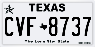 TX license plate CVF8737