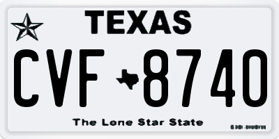 TX license plate CVF8740