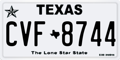 TX license plate CVF8744