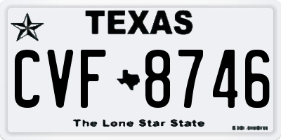 TX license plate CVF8746