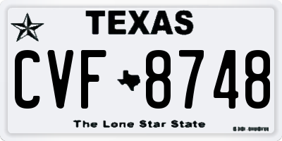 TX license plate CVF8748