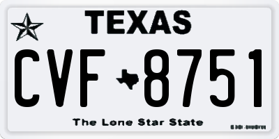 TX license plate CVF8751