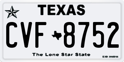TX license plate CVF8752