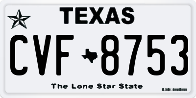 TX license plate CVF8753