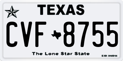 TX license plate CVF8755
