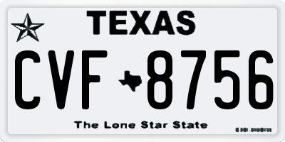 TX license plate CVF8756
