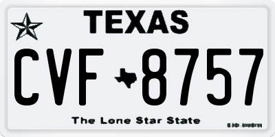 TX license plate CVF8757