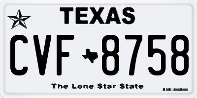 TX license plate CVF8758