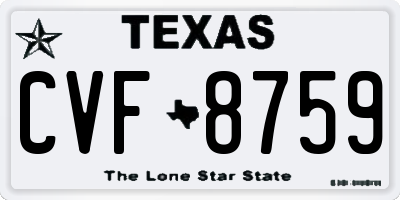 TX license plate CVF8759