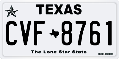 TX license plate CVF8761