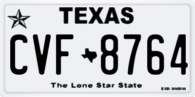 TX license plate CVF8764
