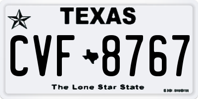 TX license plate CVF8767