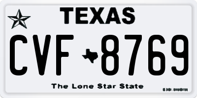 TX license plate CVF8769