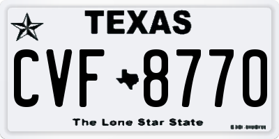 TX license plate CVF8770