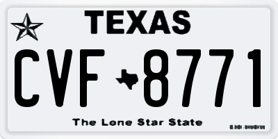 TX license plate CVF8771