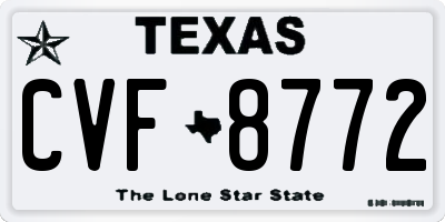 TX license plate CVF8772