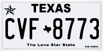 TX license plate CVF8773