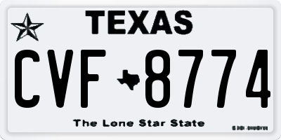 TX license plate CVF8774
